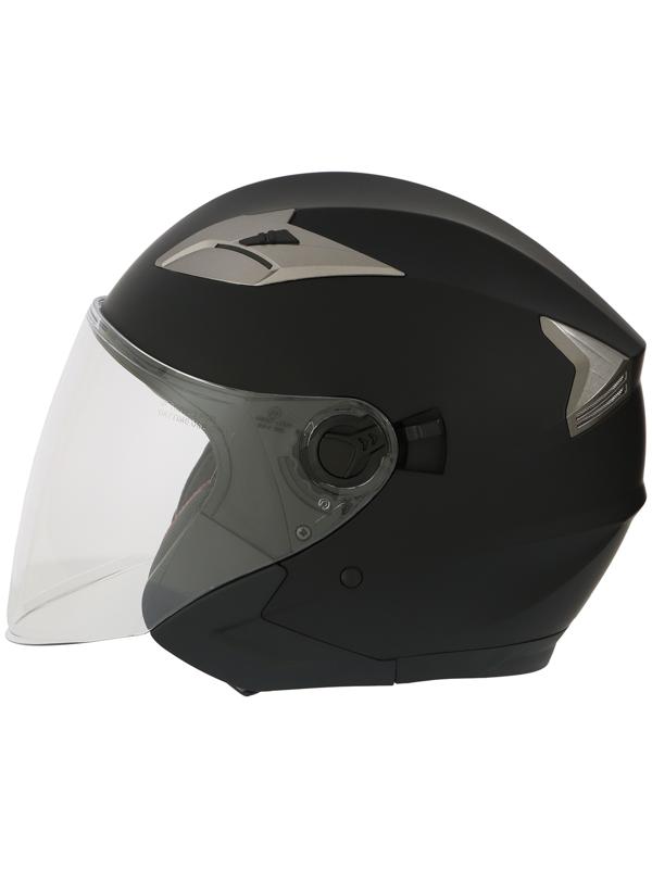 Шлем открытый с двумя визорами, размер XL (60-61), модель - BLD-708E, черный матовый