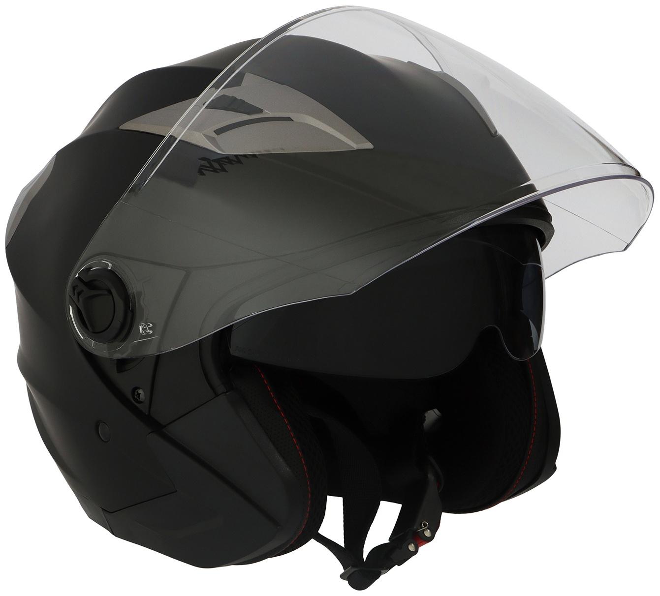 Шлем открытый с двумя визорами, размер XXL (61), модель - BLD-708E, черный матовый