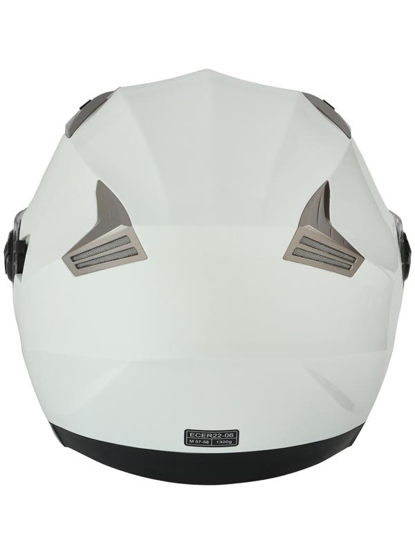 Шлем открытый с двумя визорами, размер M (57-58), модель - BLD-708E, белый глянцевый
