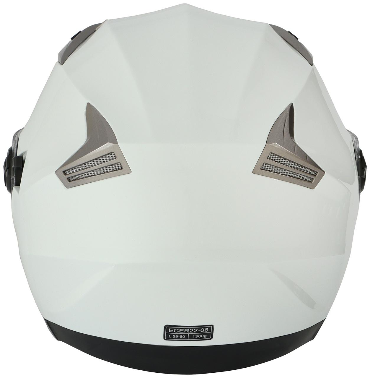 Шлем открытый с двумя визорами, размер L (59-60), модель - BLD-708E, белый глянцевый