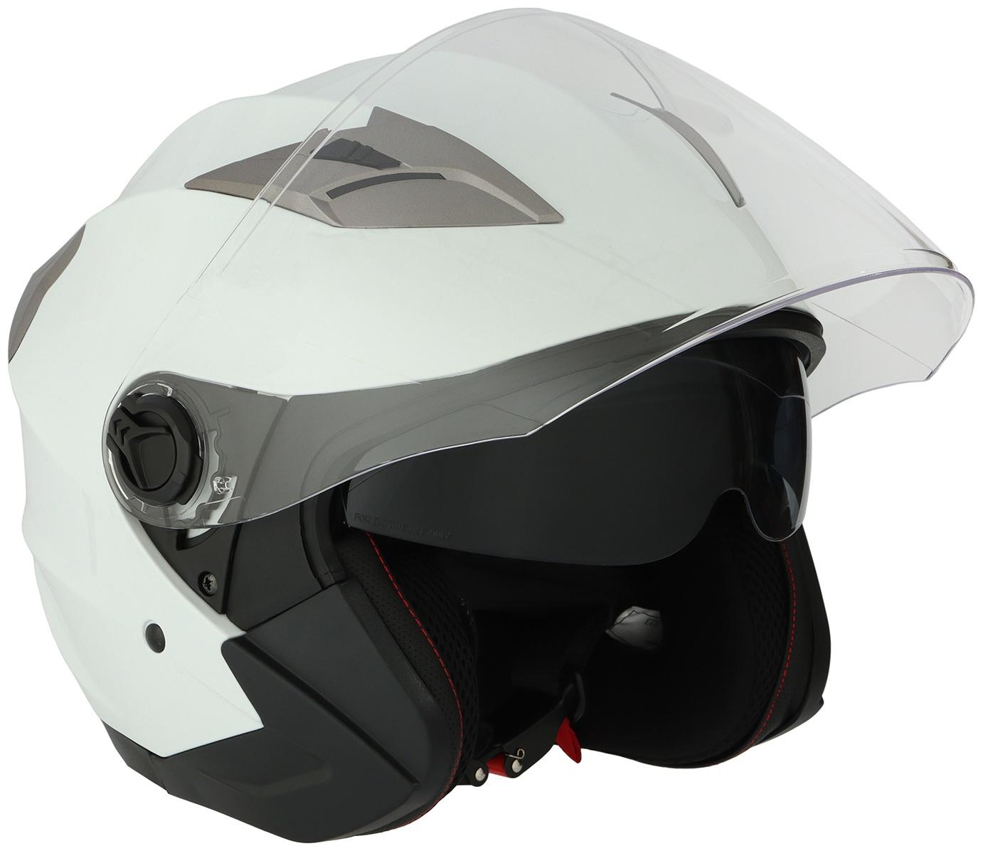 Шлем открытый с двумя визорами, размер L (59-60), модель - BLD-708E, белый глянцевый