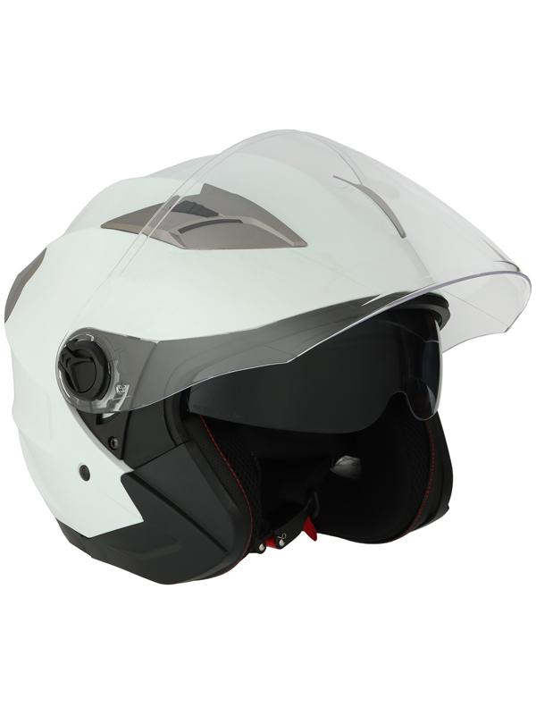 Шлем открытый с двумя визорами, размер L (59-60), модель - BLD-708E, белый глянцевый