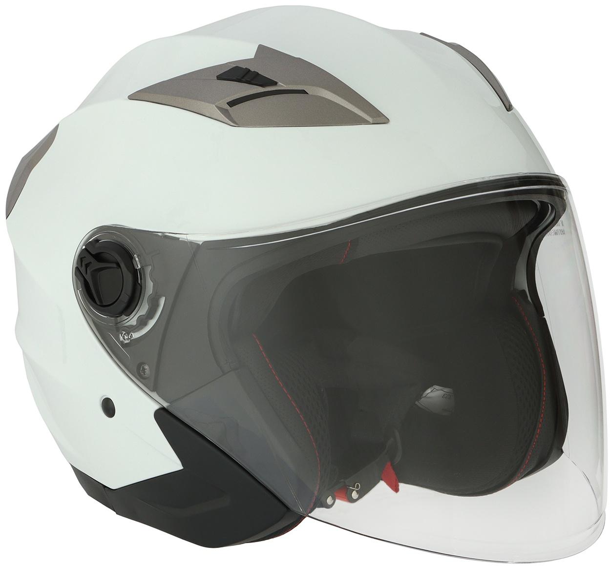 Шлем открытый с двумя визорами, размер XXL (61), модель - BLD-708E, белый глянцевый