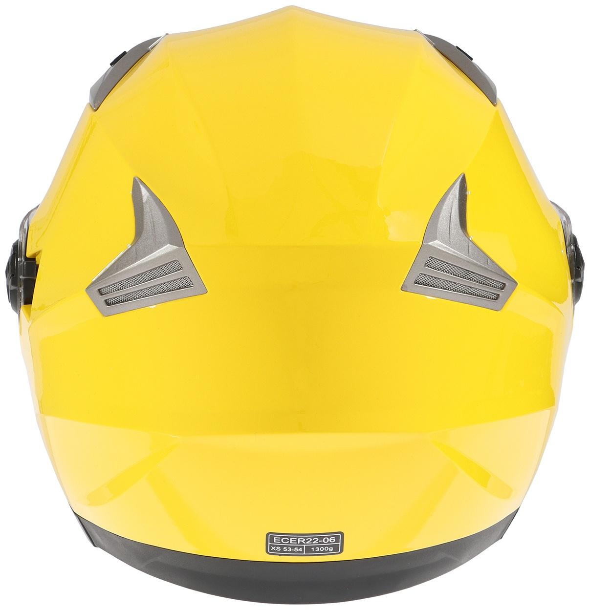 Шлем открытый с двумя визорами, размер XS (53-54), модель - BLD-708E, желтый глянцевый