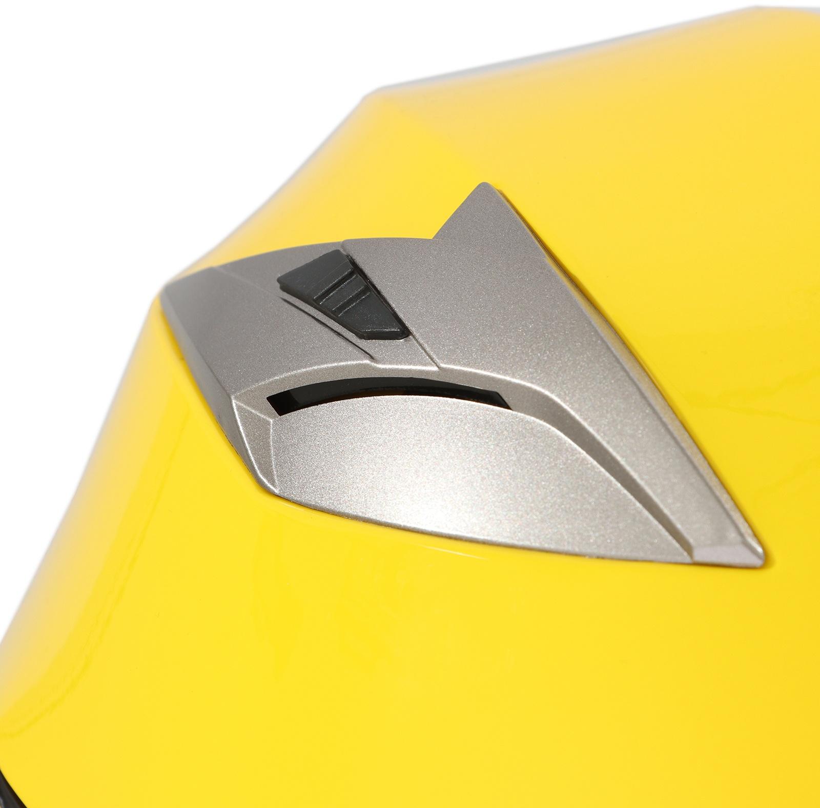 Шлем открытый с двумя визорами, размер XS (53-54), модель - BLD-708E, желтый глянцевый