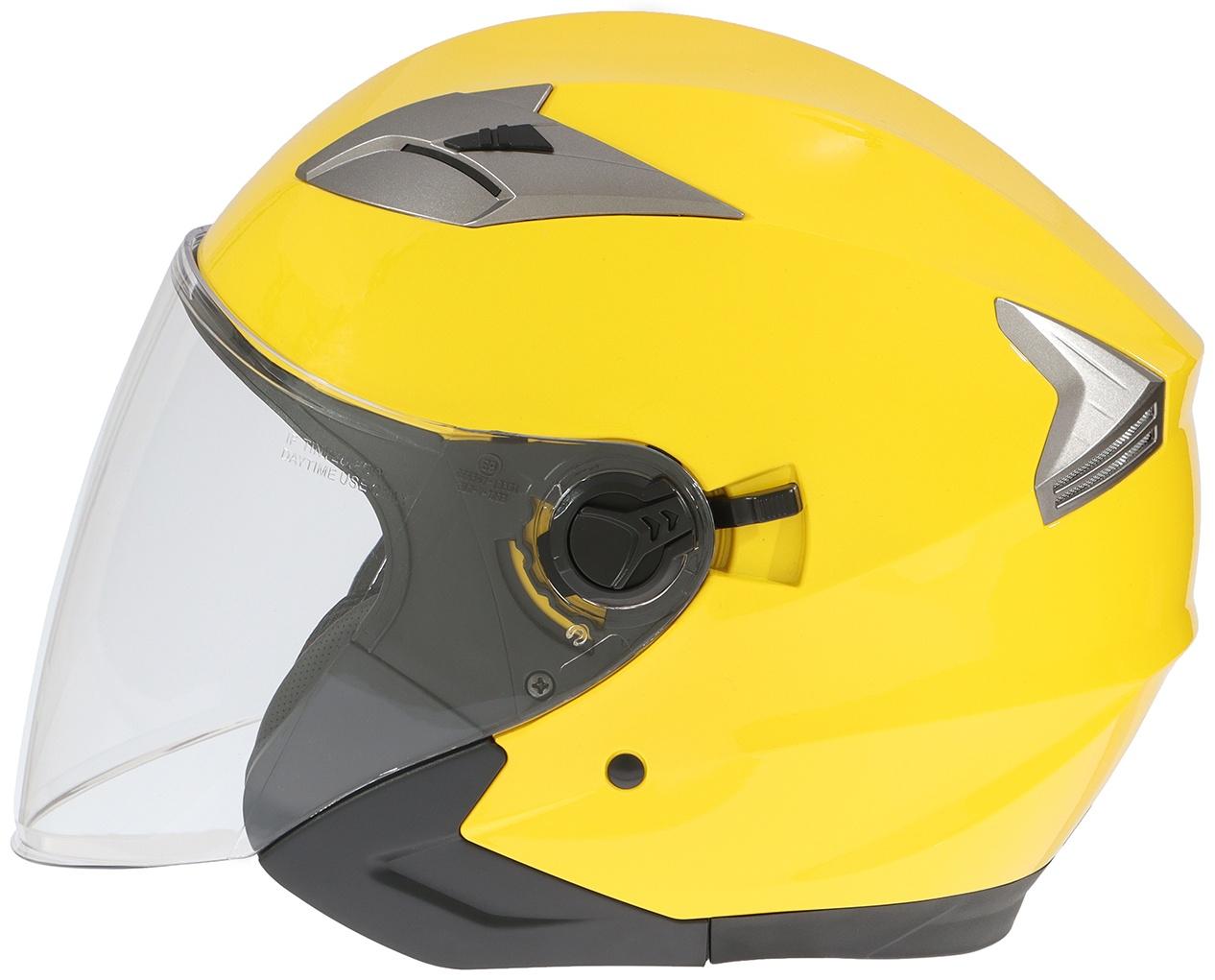Шлем открытый с двумя визорами, размер XS (53-54), модель - BLD-708E, желтый глянцевый