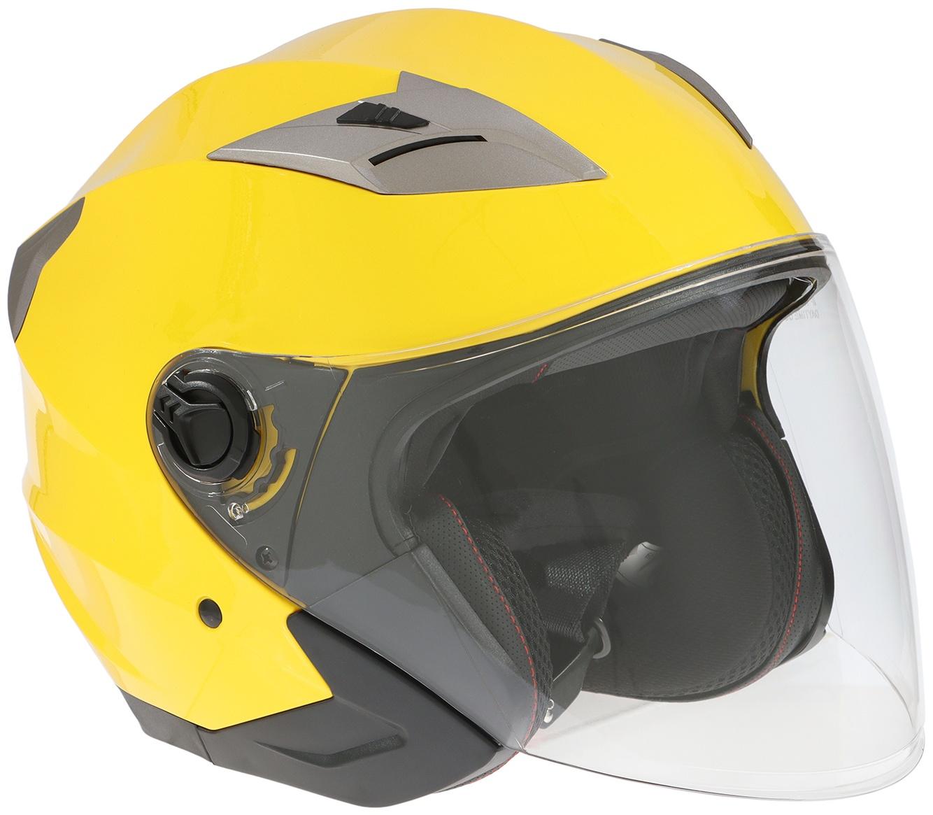 Шлем открытый с двумя визорами, размер XS (53-54), модель - BLD-708E, желтый глянцевый