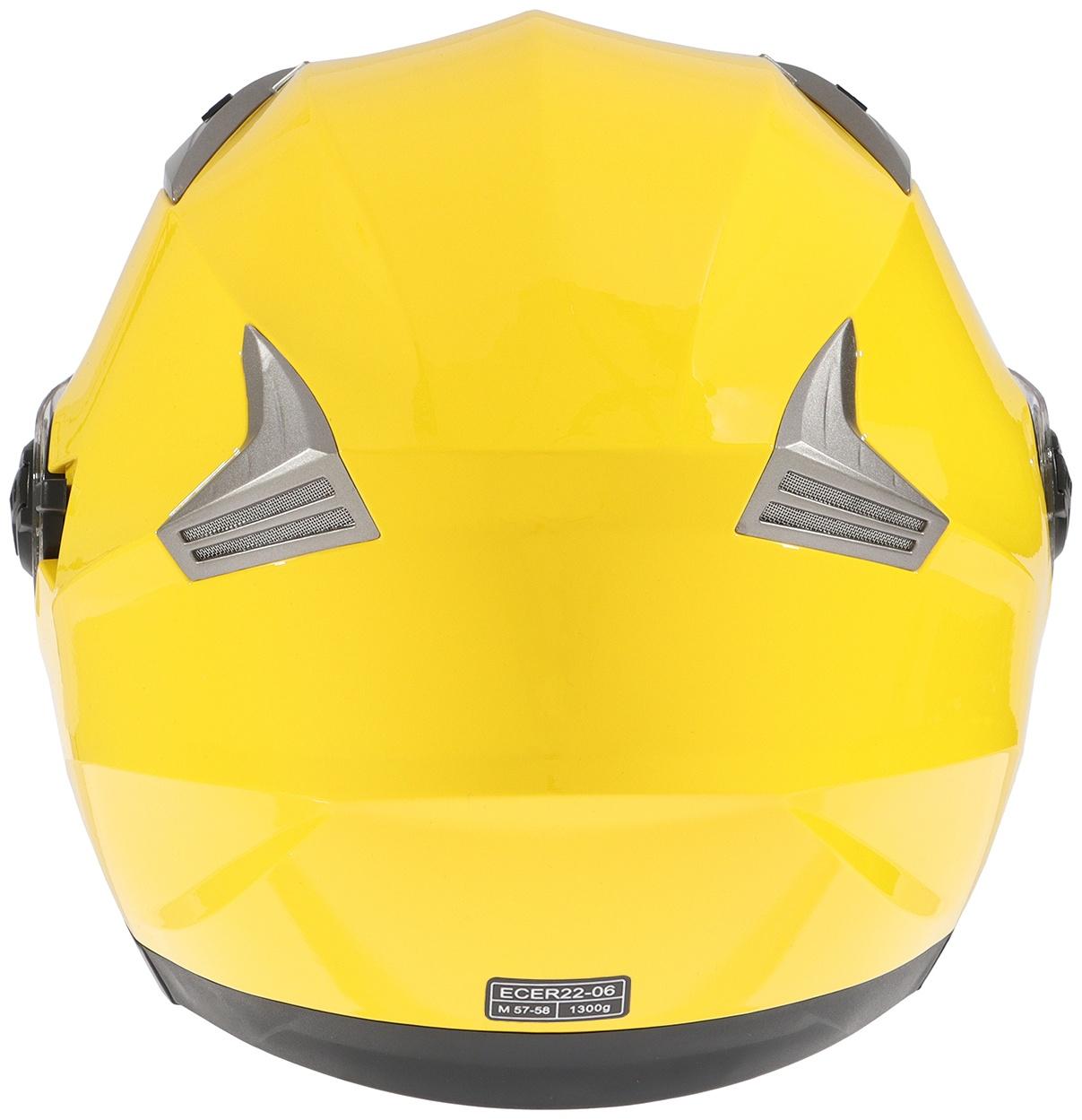Шлем открытый с двумя визорами, размер M (57-58), модель - BLD-708E, желтый глянцевый