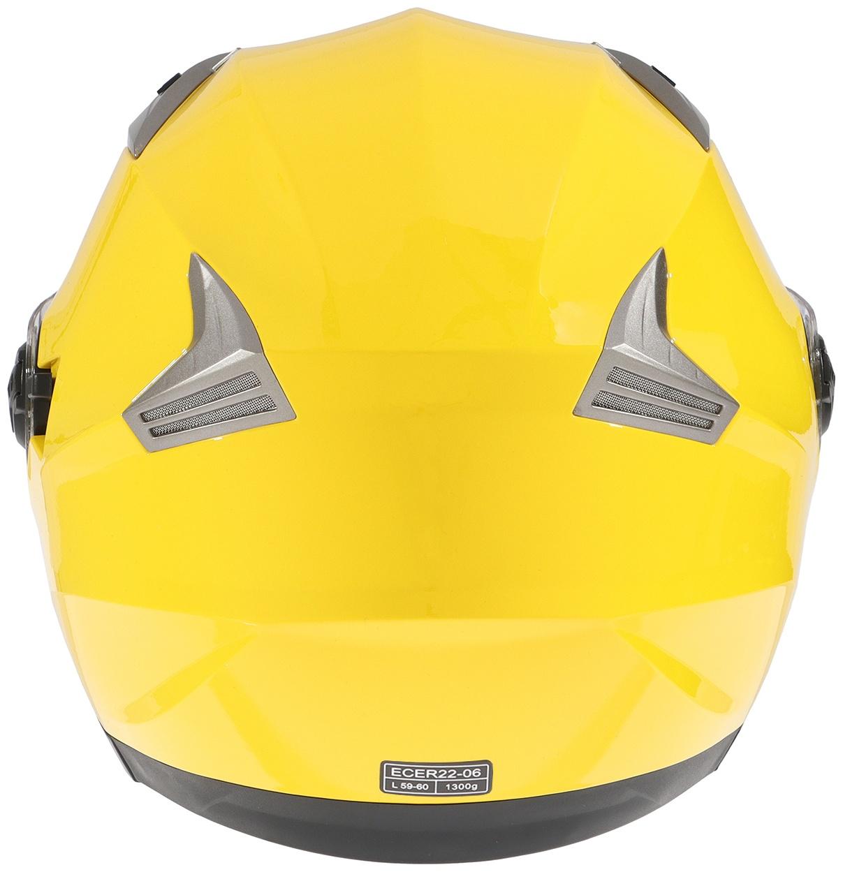 Шлем открытый с двумя визорами, размер L (59-60), модель - BLD-708E, желтый глянцевый