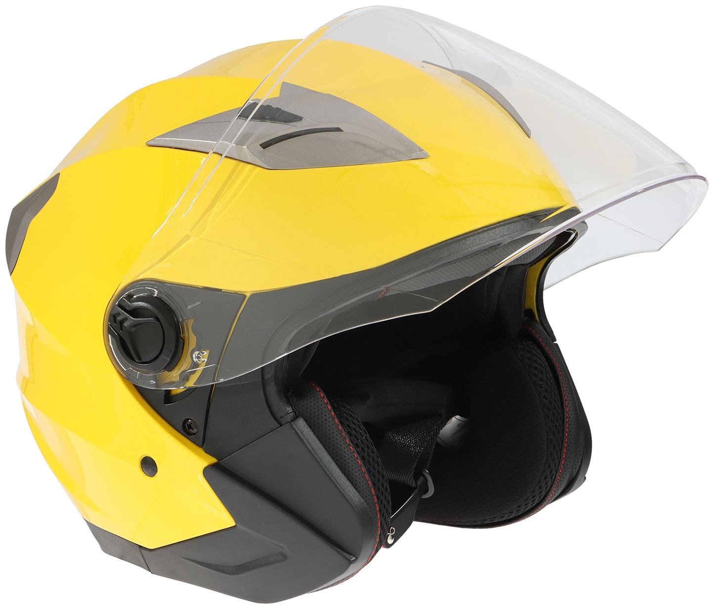 Шлем открытый с двумя визорами, размер L (59-60), модель - BLD-708E, желтый глянцевый