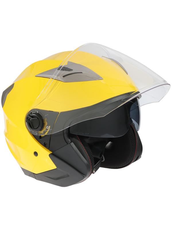 Шлем открытый с двумя визорами, размер L (59-60), модель - BLD-708E, желтый глянцевый