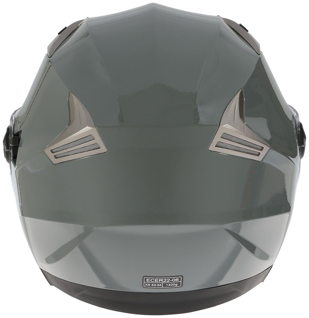 Шлем открытый с двумя визорами, размер XS (53-54), модель - BLD-708E, серый глянцевый