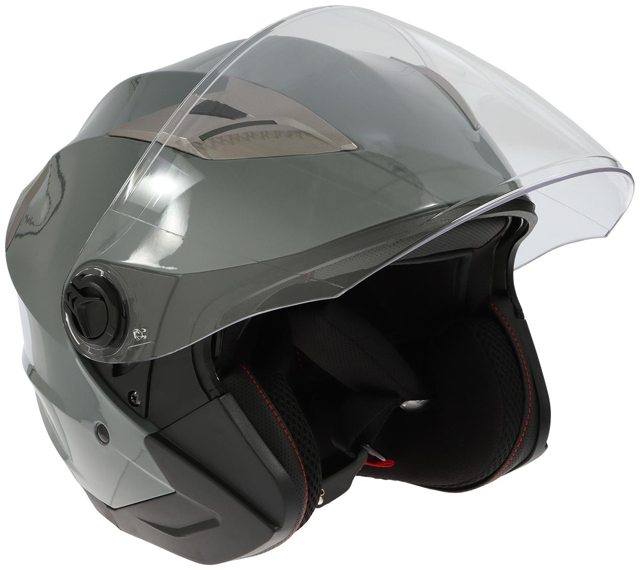 Шлем открытый с двумя визорами, размер S (55-56), модель - BLD-708E, серый глянцевый