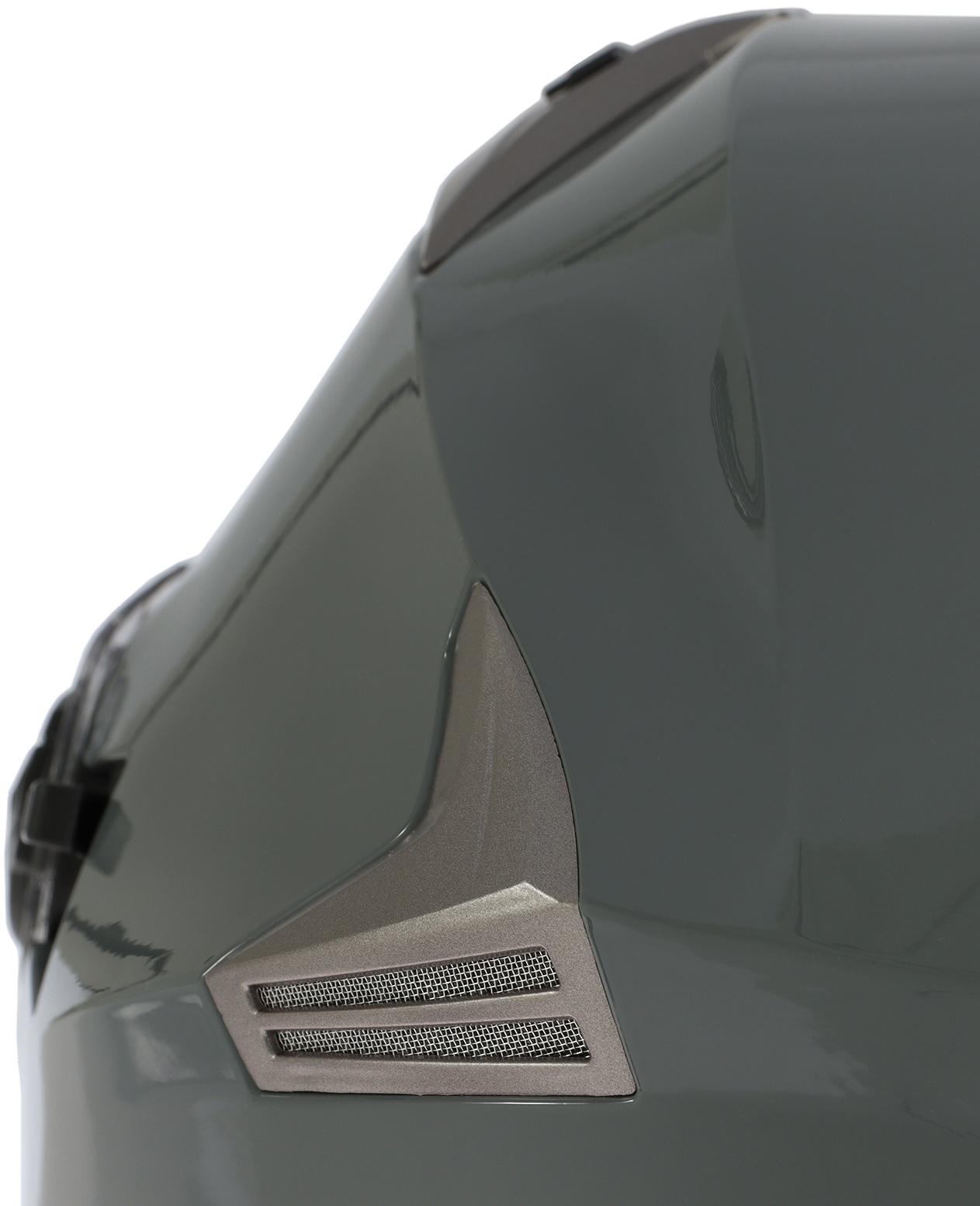 Шлем открытый с двумя визорами, размер S (55-56), модель - BLD-708E, серый глянцевый