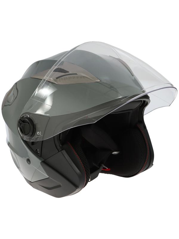 Шлем открытый с двумя визорами, размер S (55-56), модель - BLD-708E, серый глянцевый