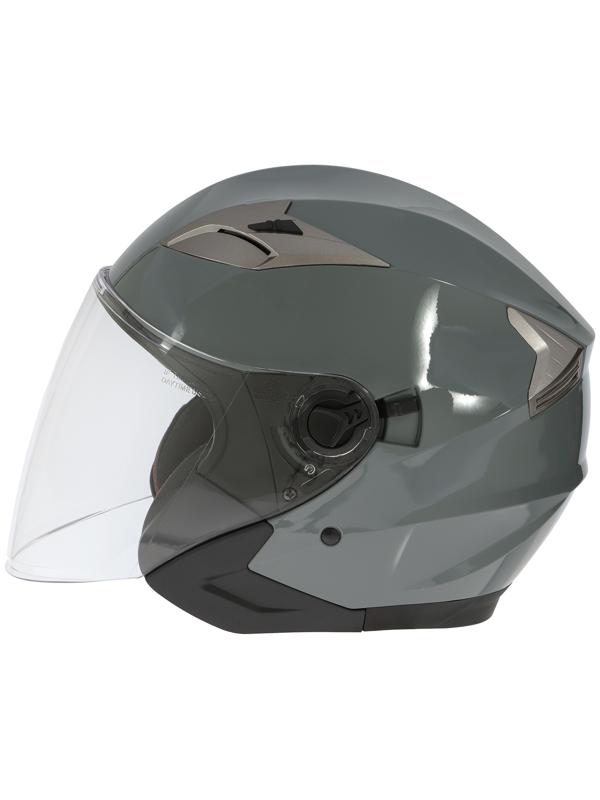 Шлем открытый с двумя визорами, размер S (55-56), модель - BLD-708E, серый глянцевый