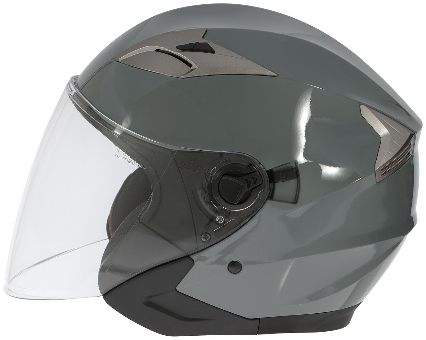 Шлем открытый с двумя визорами, размер M (57-58), модель - BLD-708E, серый глянцевый