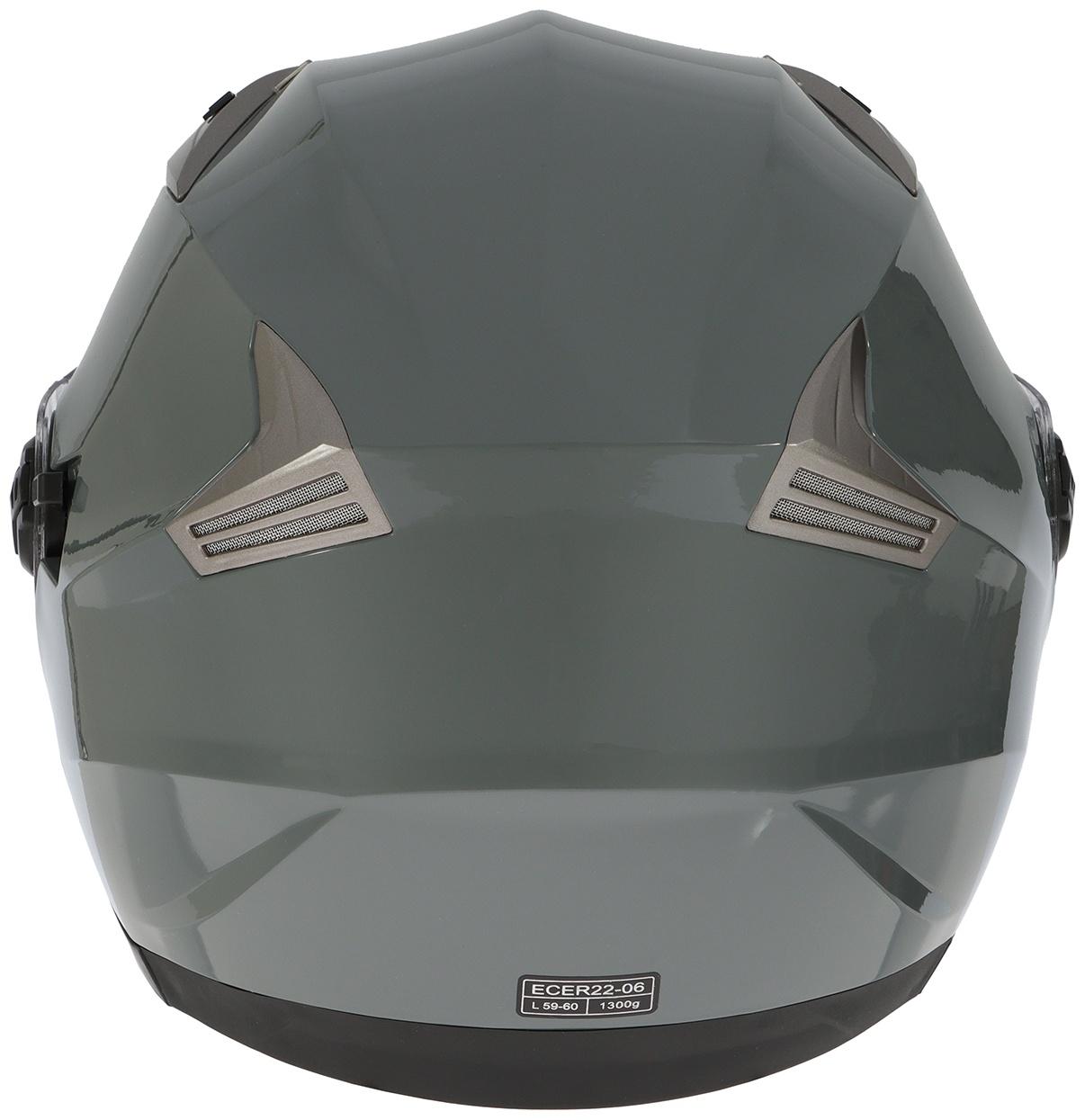 Шлем открытый с двумя визорами, размер L (59-60), модель - BLD-708E, серый глянцевый