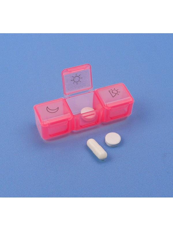 Таблетница - органайзер «Неделька», съёмные ячейки, утро/день/вечер, 17,4 × 8,2 × 2,5 см, 7 контейнеров по 3 секции, разноцветная