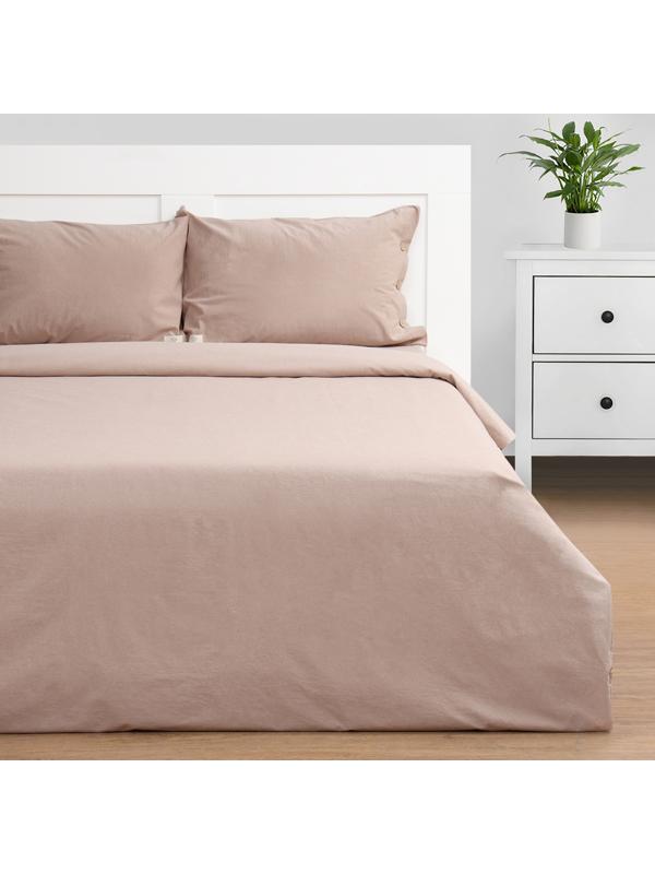 Постельное бельё Этель Denim евро, 200х220см, 220х240см, 50х70-2шт, цвет бежевый, жатый хлопок, 140 г/м2