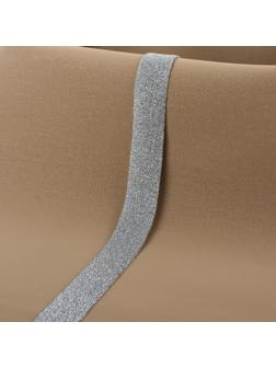 Тесьма трикотажная лампас 25 мм, 9,1 ± 0,5 м, цвет серебряный