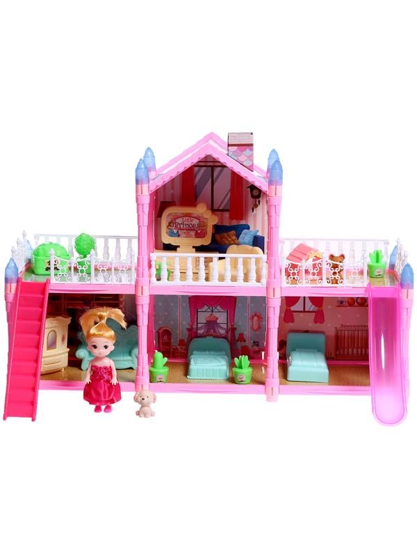 Дом для кукол «Сказочная жизнь на вилле» с куклой, питомцами и аксессуарами, светится в темноте