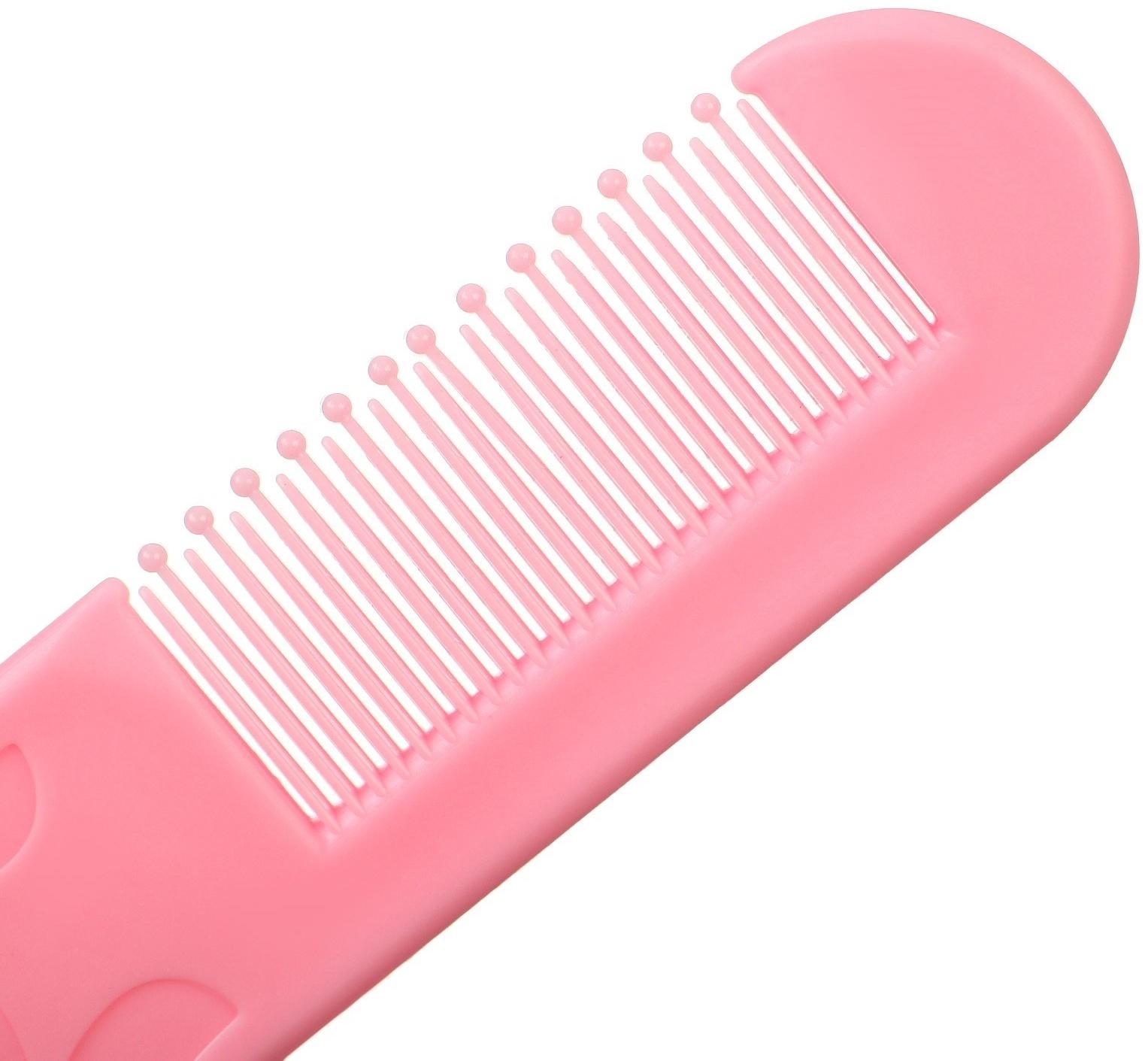 Набор для ухода за волосами: расческа и щетка «Цветочек»,  цвет розовый