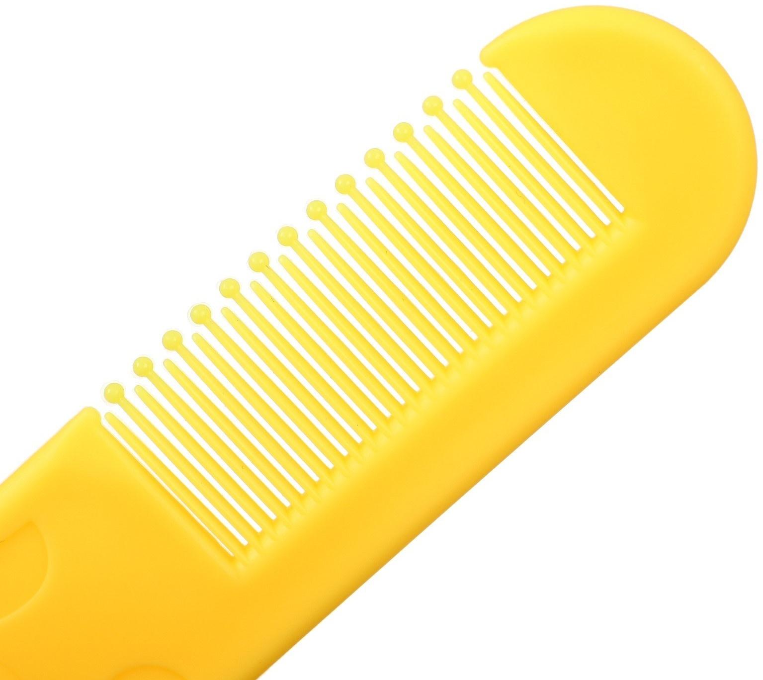 Набор для ухода за волосами: расческа и щетка «Цветочек»,  цвет желтый