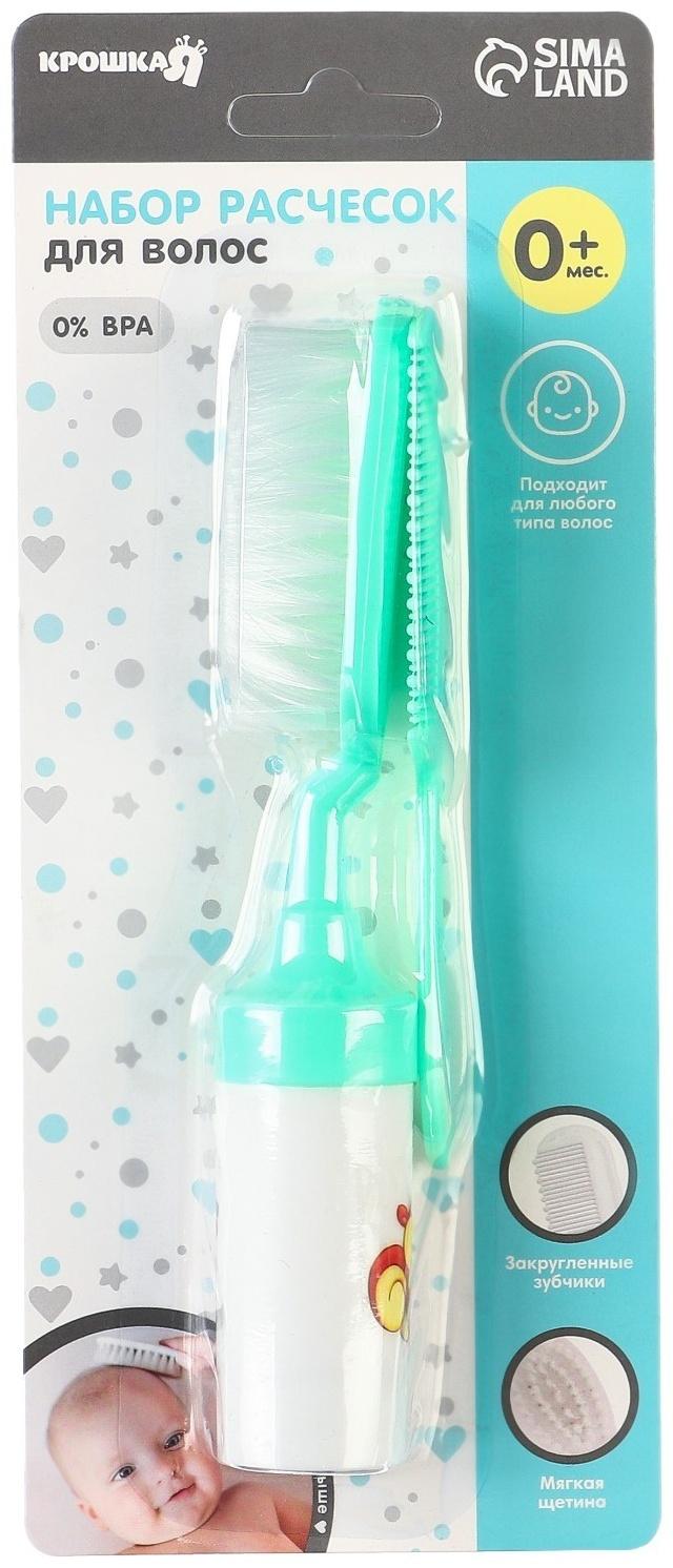 Набор расчесок 2шт «Малыш», цвет бирюзовый, рисунок МИКС