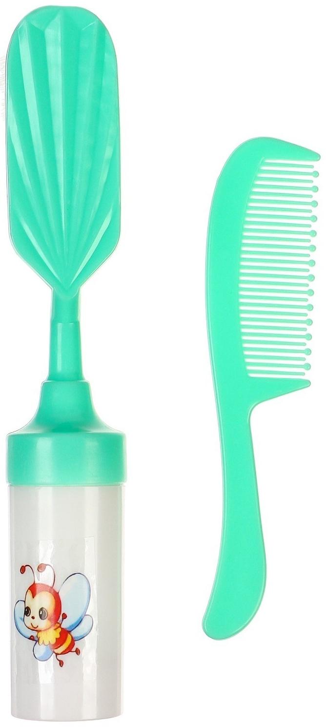Набор расчесок 2шт «Малыш», цвет бирюзовый, рисунок МИКС