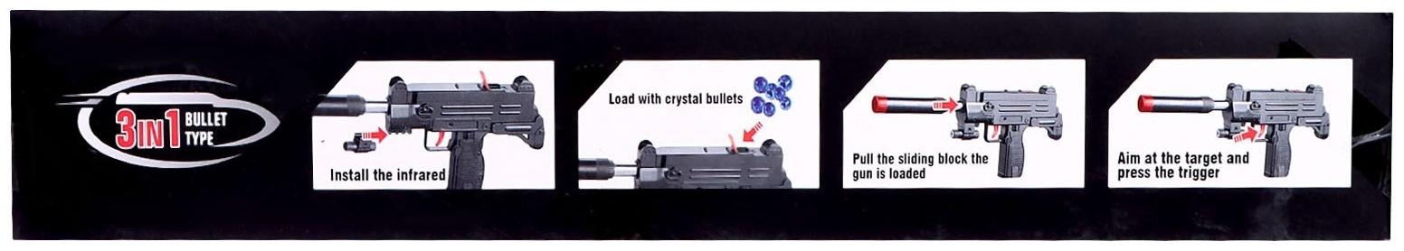 Автомат «Узи», с лазером, стреляет резиновыми и гелевыми пулями