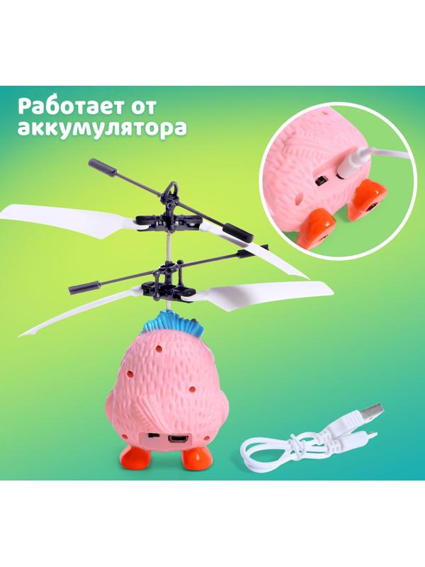 Летающая игрушка «Пташки», работает от аккумулятора, цвет розовый