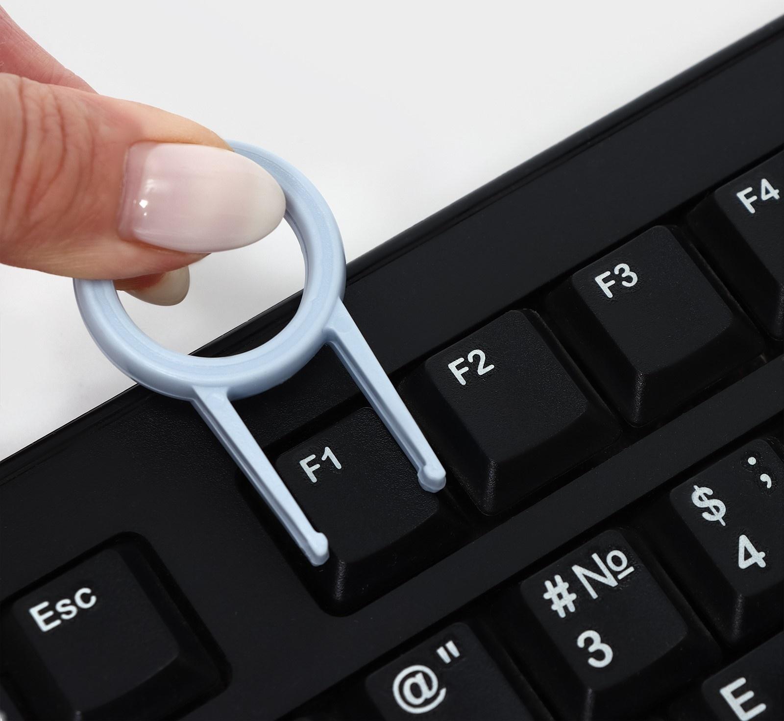 Мультифункциональный набор для чистки узких мест с распылителем и зажимом для клавиш Raccoon, цвет белый