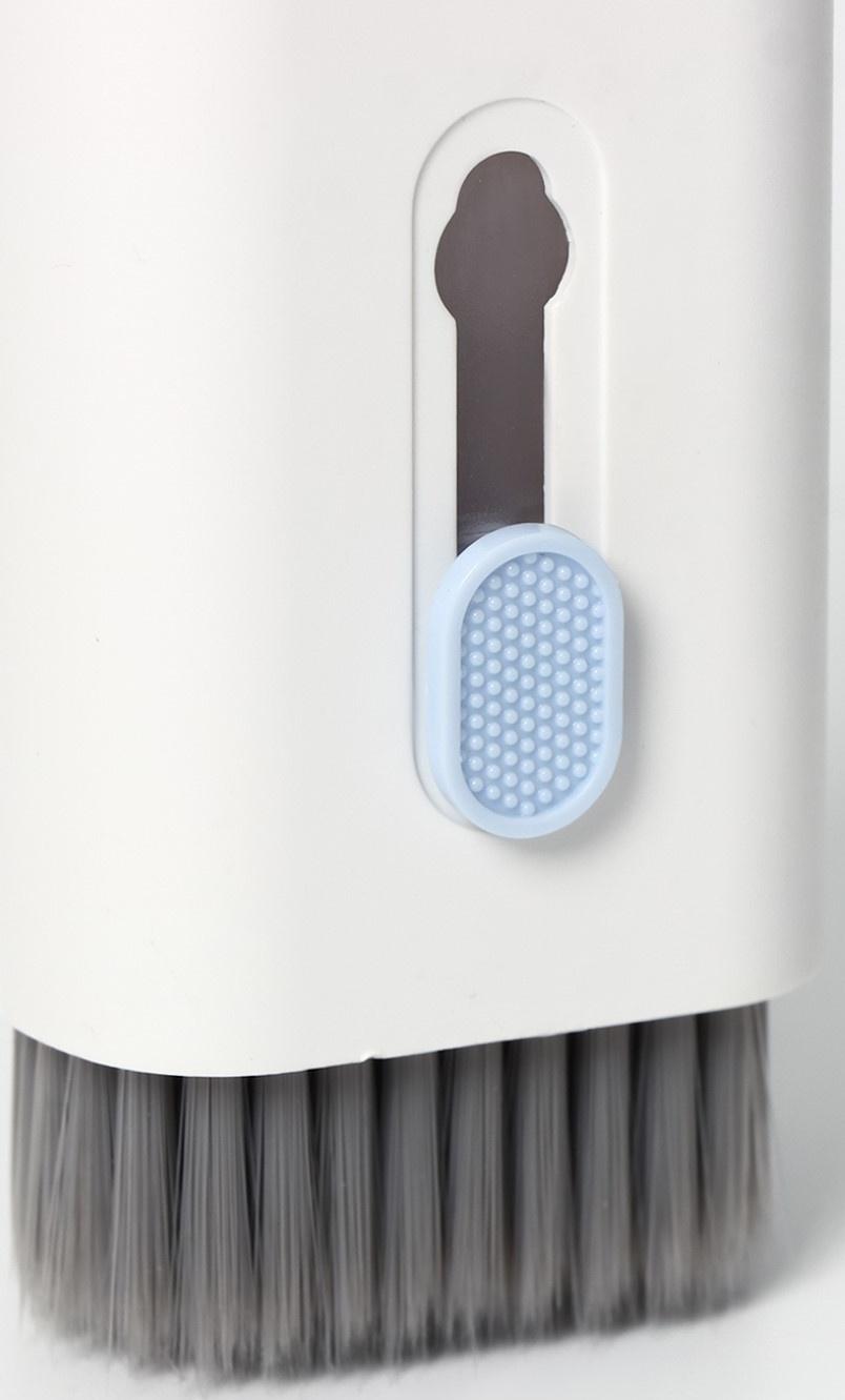 Мультифункциональный набор для чистки узких мест с распылителем и зажимом для клавиш Raccoon, цвет белый