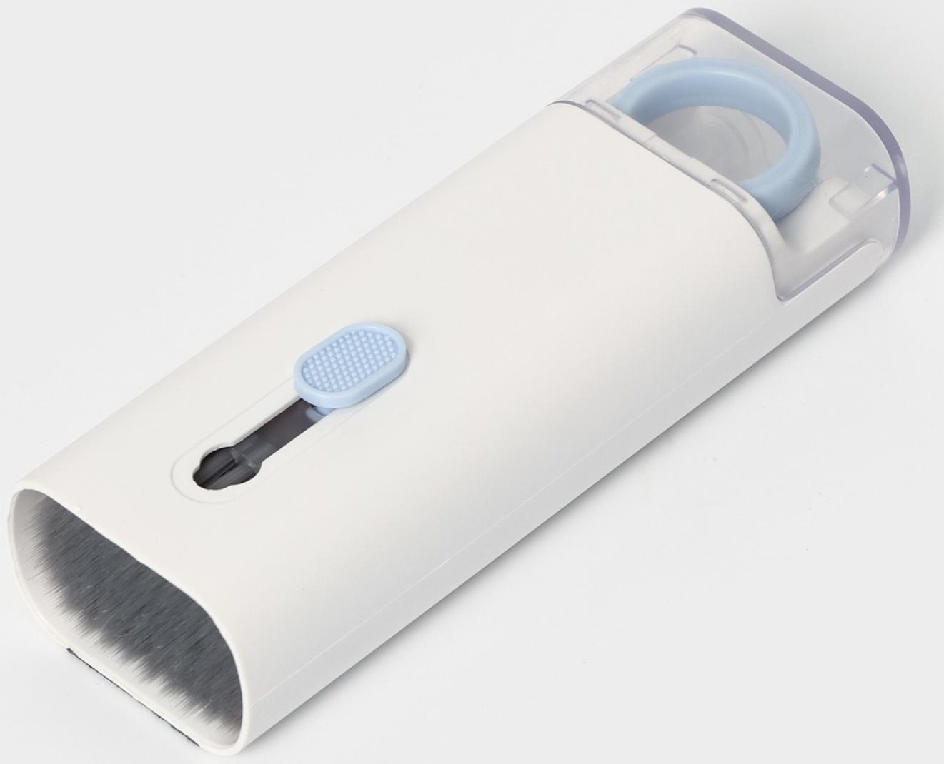 Мультифункциональный набор для чистки узких мест с распылителем и зажимом для клавиш Raccoon, цвет белый