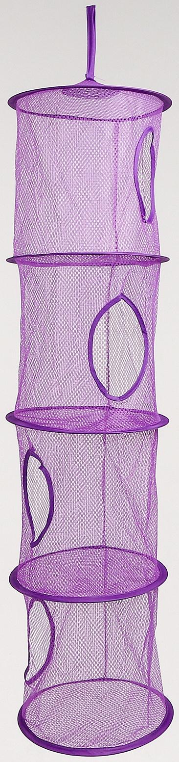 Корзина подвесная для игрушек 4 секции МИКС 27х27х92 см