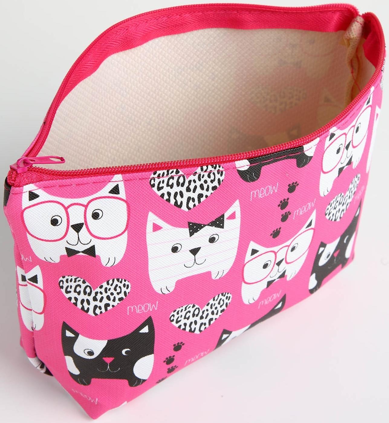 Косметичка на молнии, цвет розовый