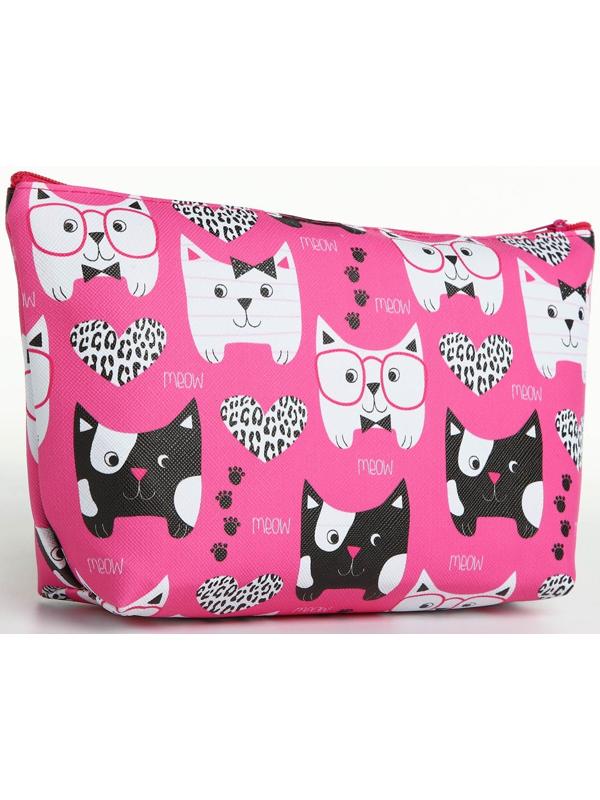 Косметичка на молнии, цвет розовый