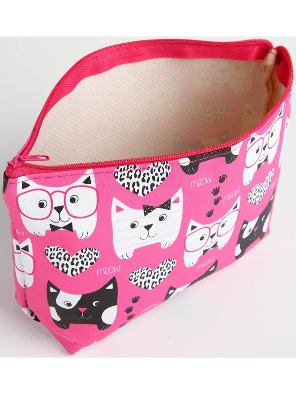 Косметичка на молнии, цвет розовый