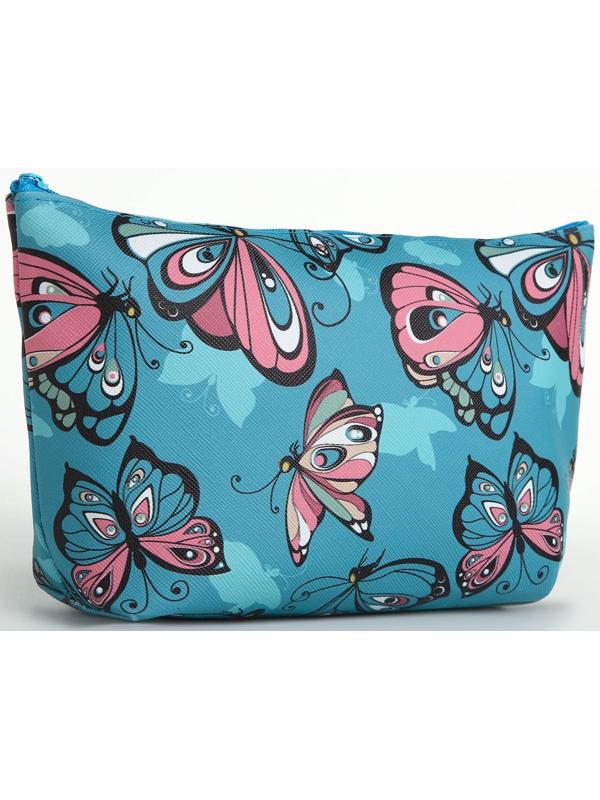 Косметичка на молнии, цвет голубой