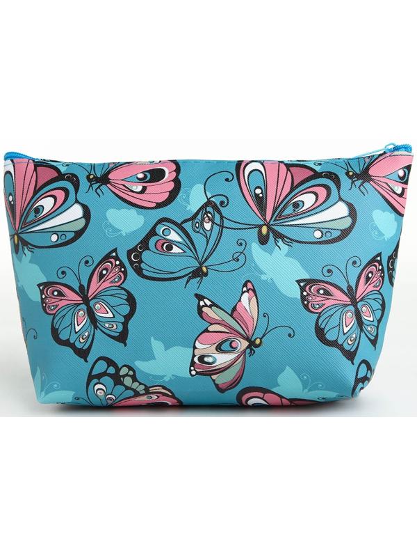 Косметичка на молнии, цвет голубой