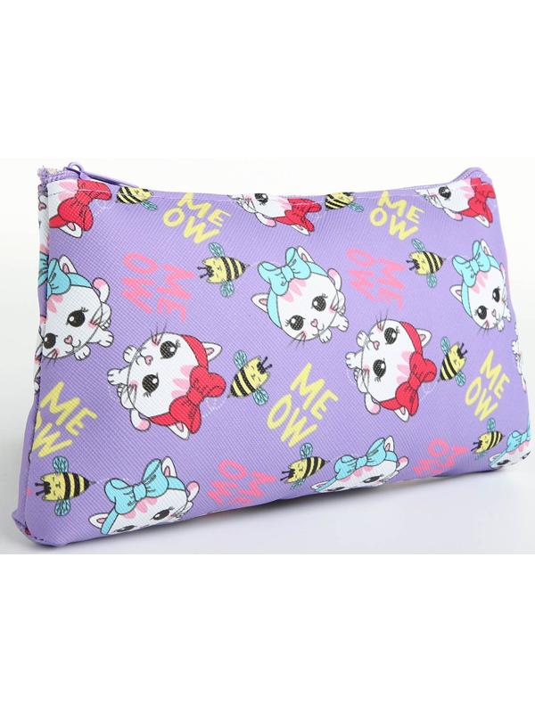 Косметичка на молнии, цвет сиреневый