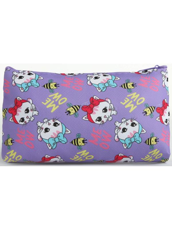 Косметичка на молнии, цвет сиреневый