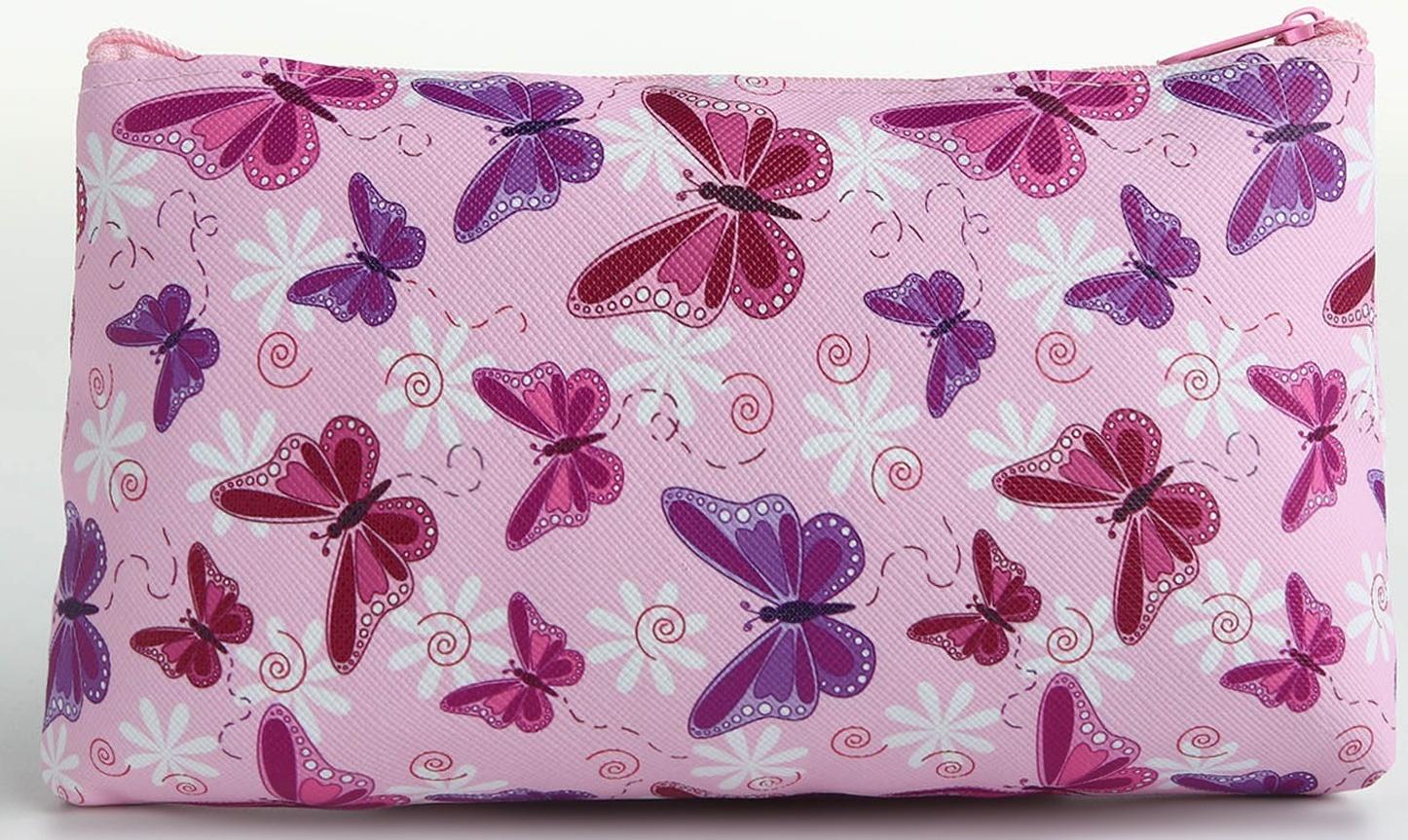 Косметичка на молнии, цвет розовый