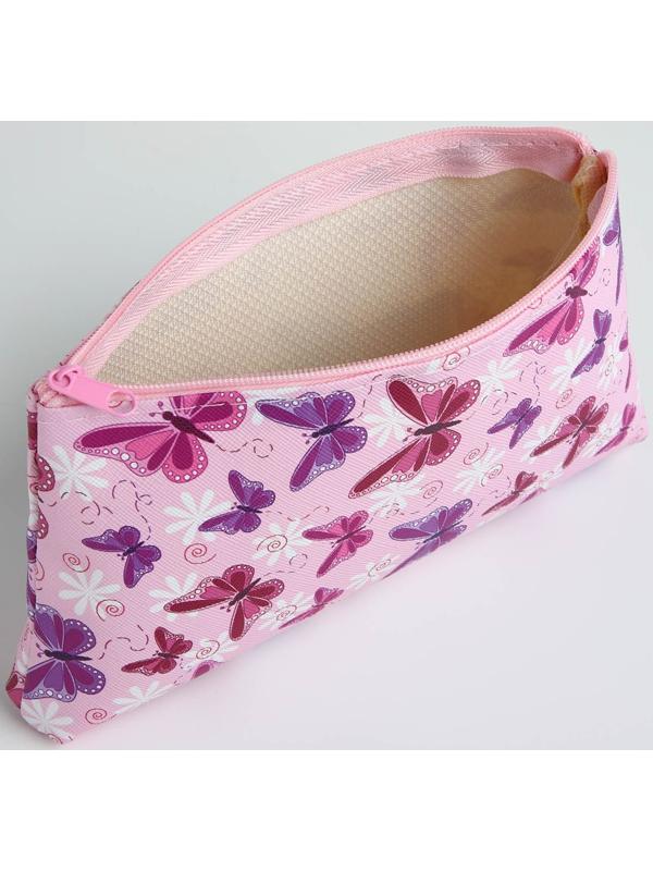 Косметичка на молнии, цвет розовый