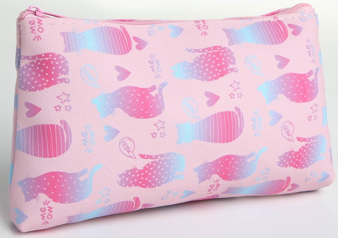 Косметичка на молнии, цвет розовый