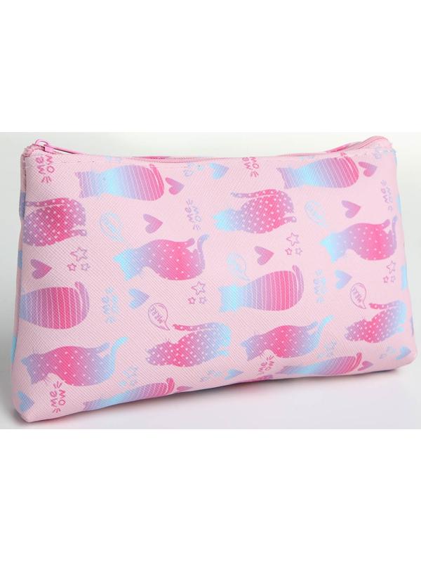 Косметичка на молнии, цвет розовый
