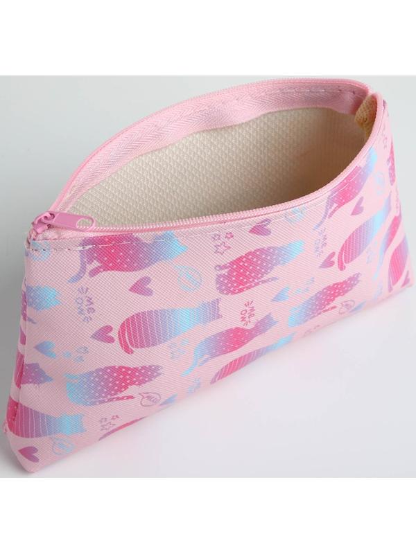 Косметичка на молнии, цвет розовый