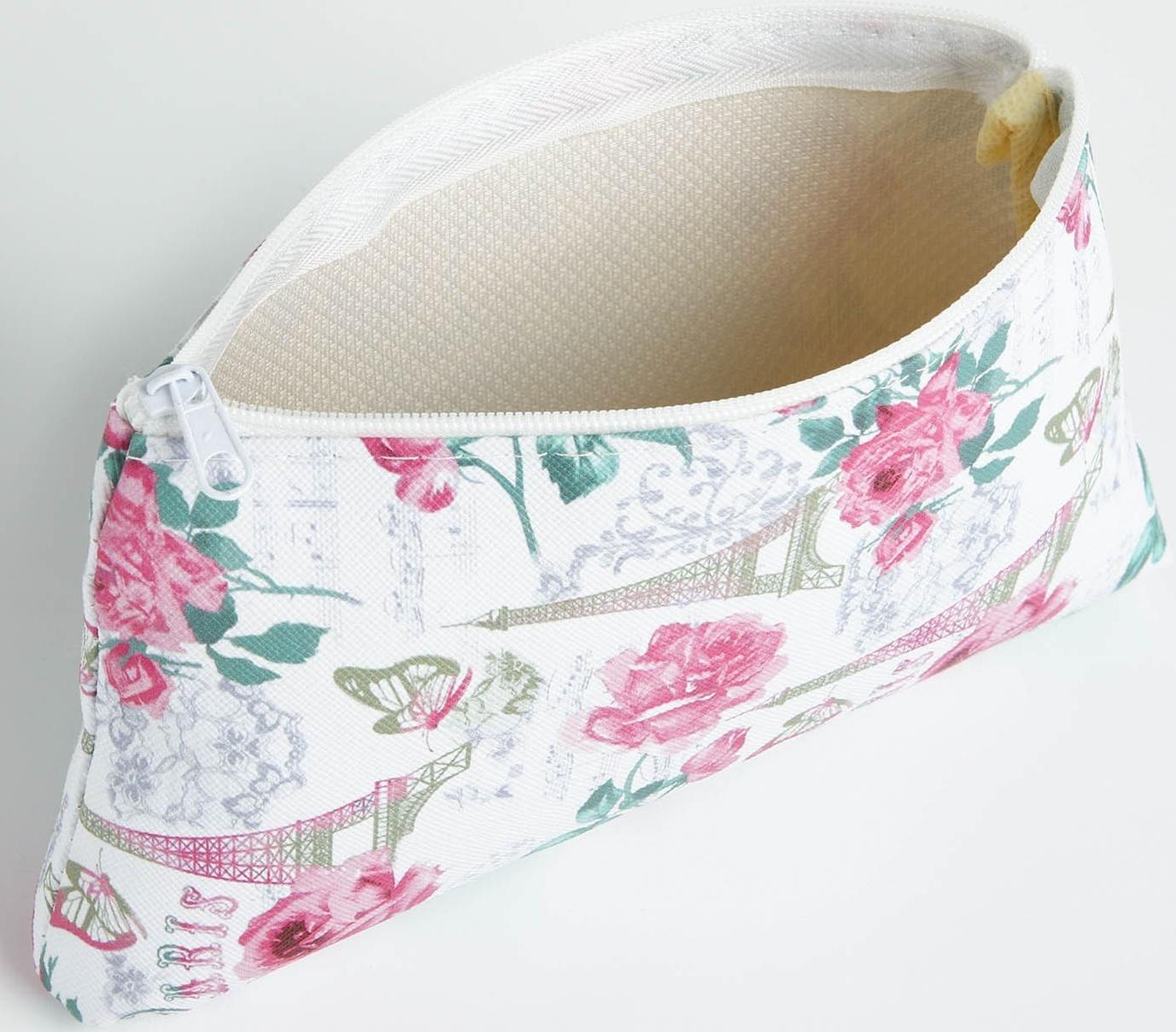 Косметичка на молнии, цвет белый/разноцветный