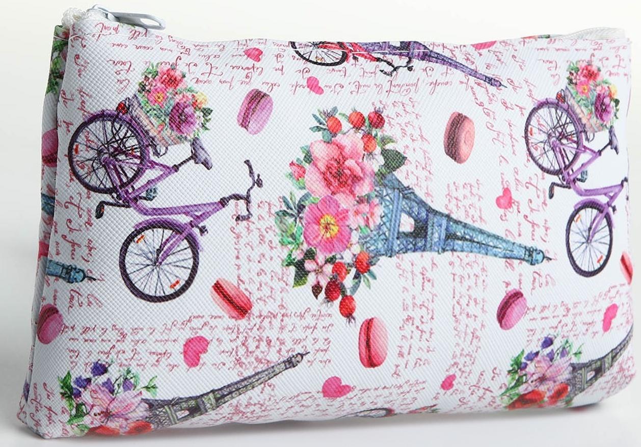 Косметичка на молнии, цвет белый/разноцветный